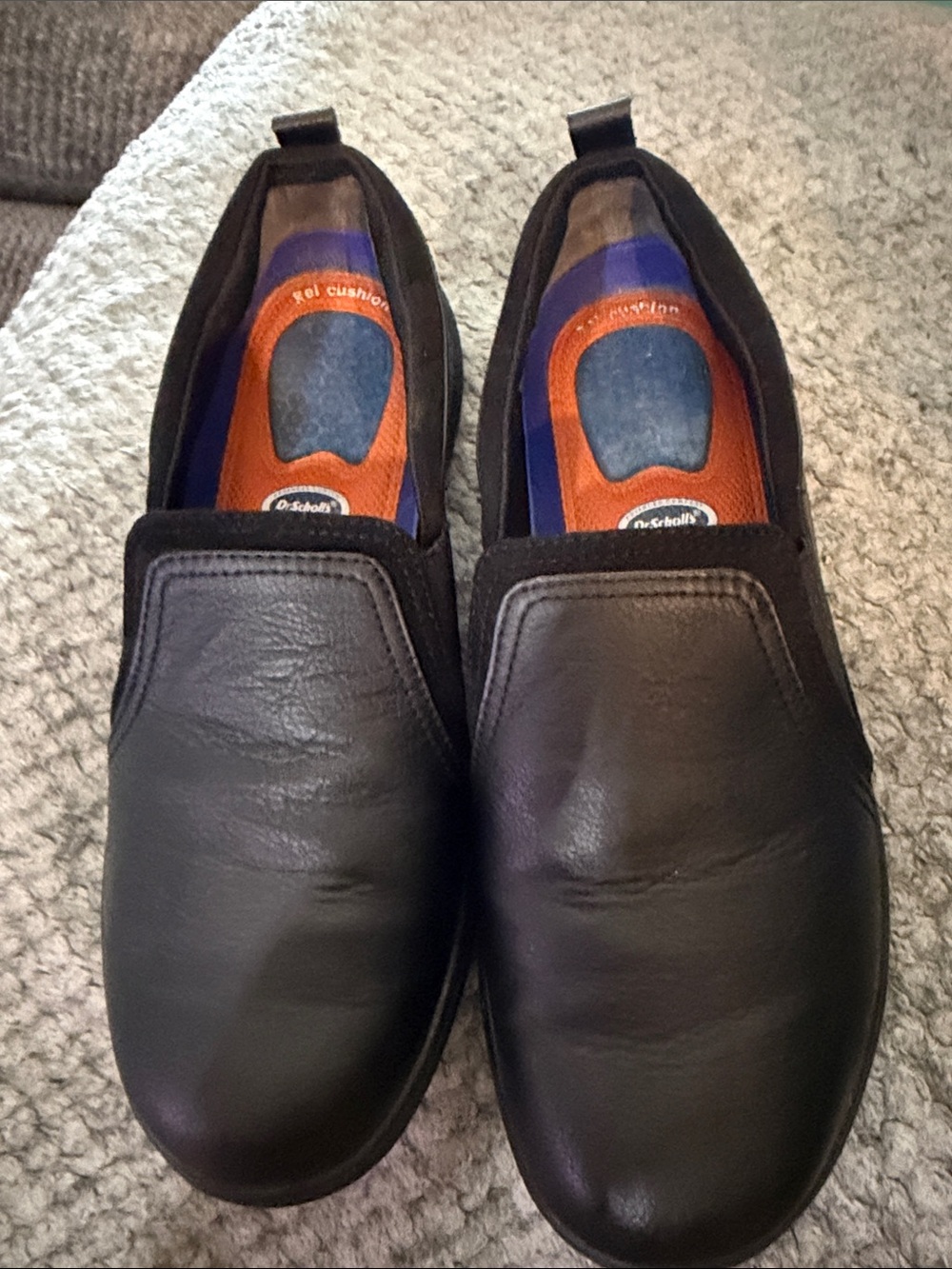 Dr. Scholl's Black Comfort Casual Leather Slip-On Loafers 9.5 W
